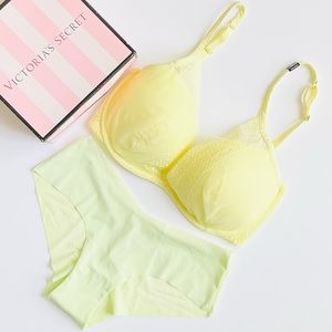 32D SMALL Victoria’s Secret yellow bra set
